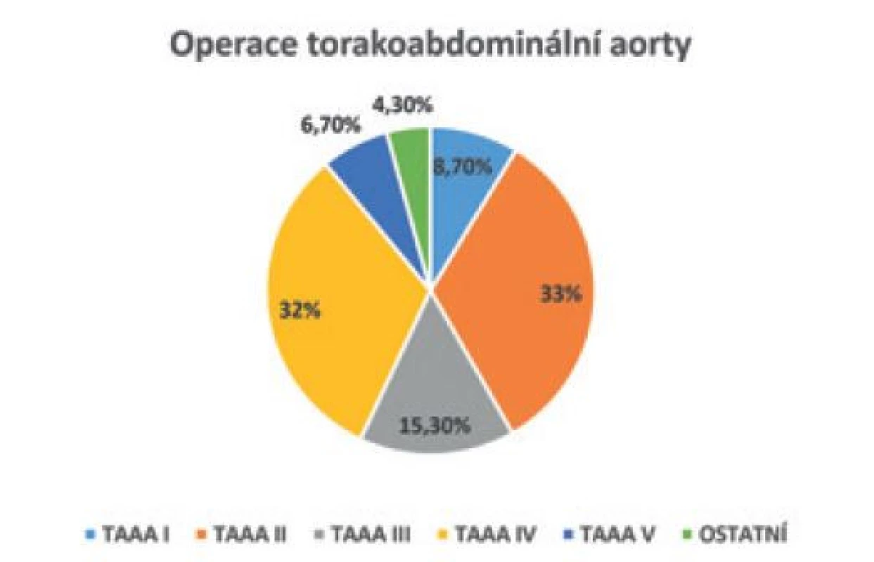 Typy operací torakoabdominální aorty<br>
Fig. 5: Types of thoracoabdominal aortic surgery