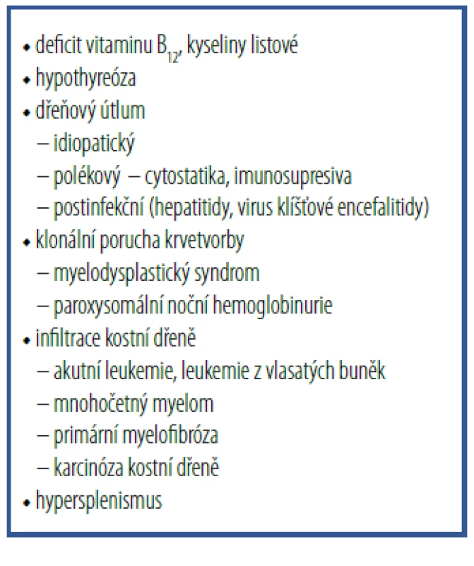 Diferenciální diagnostika
pancytopenií