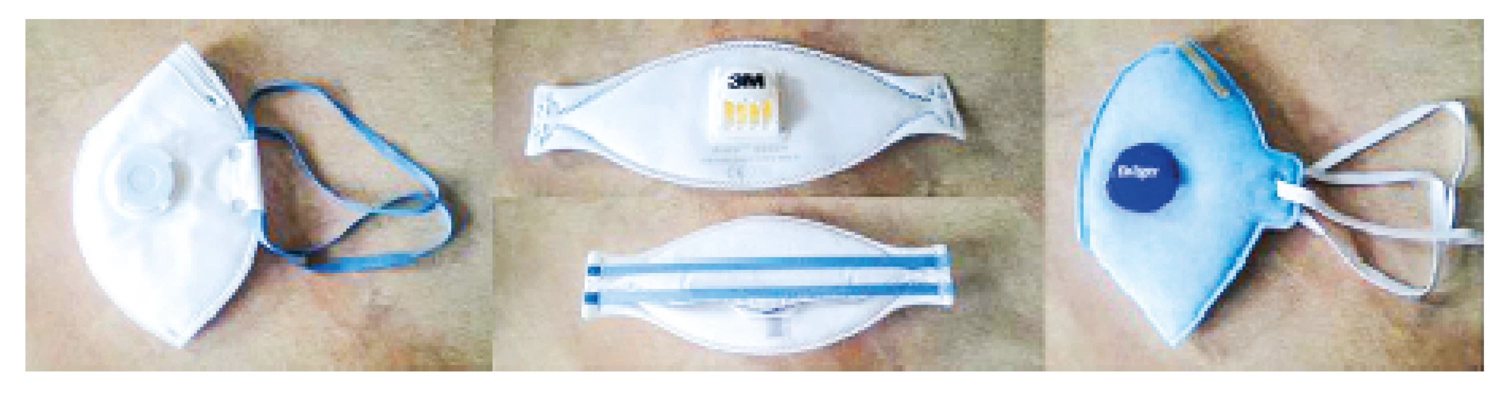Testované respirátory: Respirátor SPIRO P2, 3M Aura - P2,
Dräger X-plore 1720+V [9]