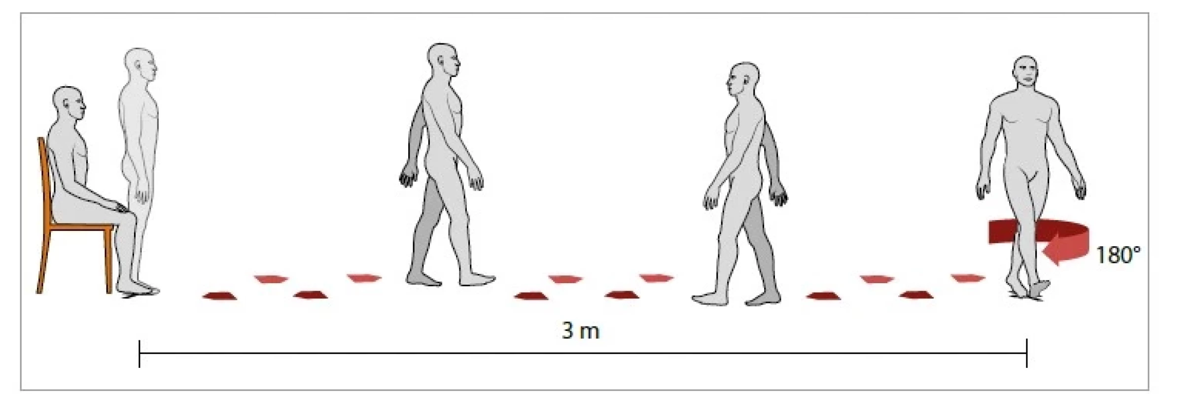 TUG: Hodnocení mobility nemocných.<br>
Fig. 7. Timed-Up and Go test: assessment of patient mobility.