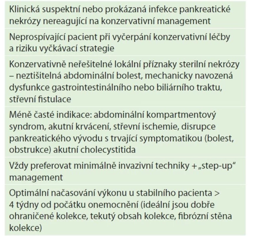 Shrnutí indikace invazivních zákroků [1]<br>
Tab. 3: Summary of indications for invasive procedures
[1]