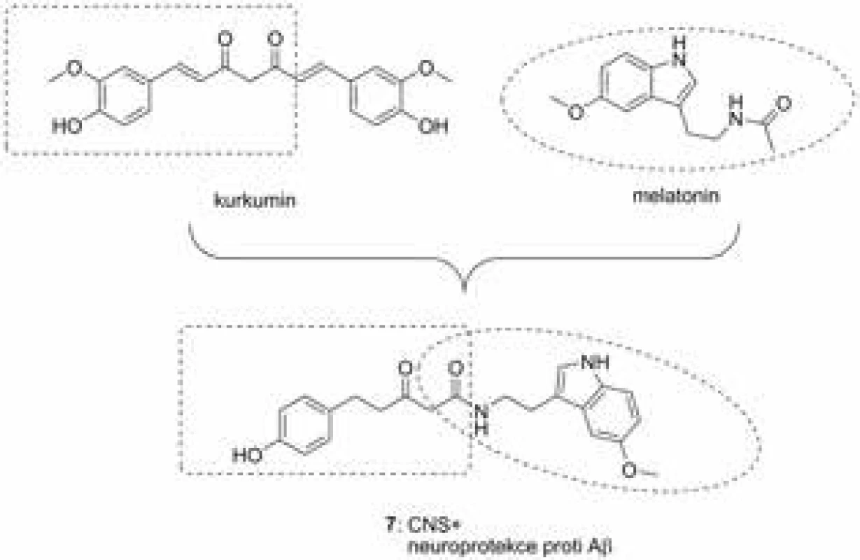 Kurkumin-melatoninový derivát 7