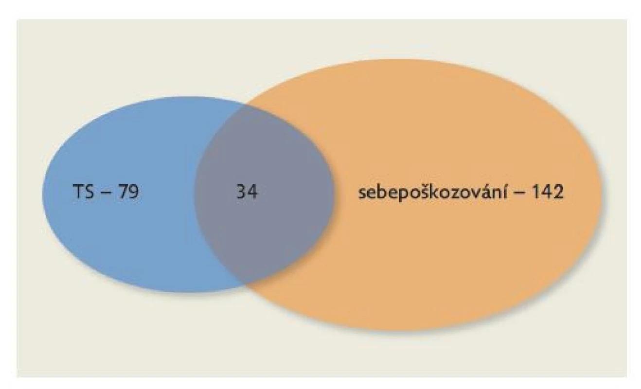 Suicidální pokus (TS – tentamen suicidii) a sebepoškozování
na Dětské psychiatrické klinice FN Motol v roce 2020