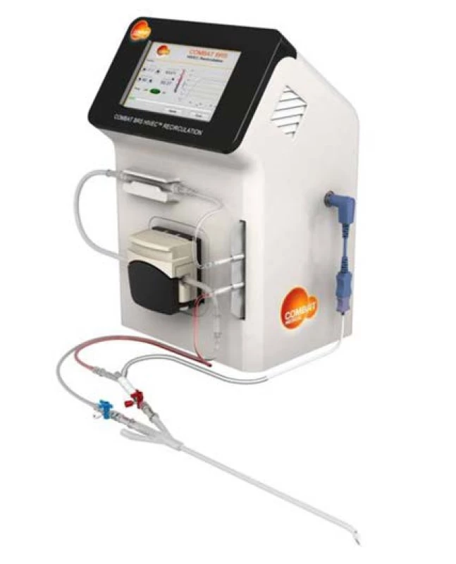 HIVEC systém Combat BRS se zapojeným
výměnným setem<br>
Fig. 2. HIVEC system Combat BRS with connected
disposable set