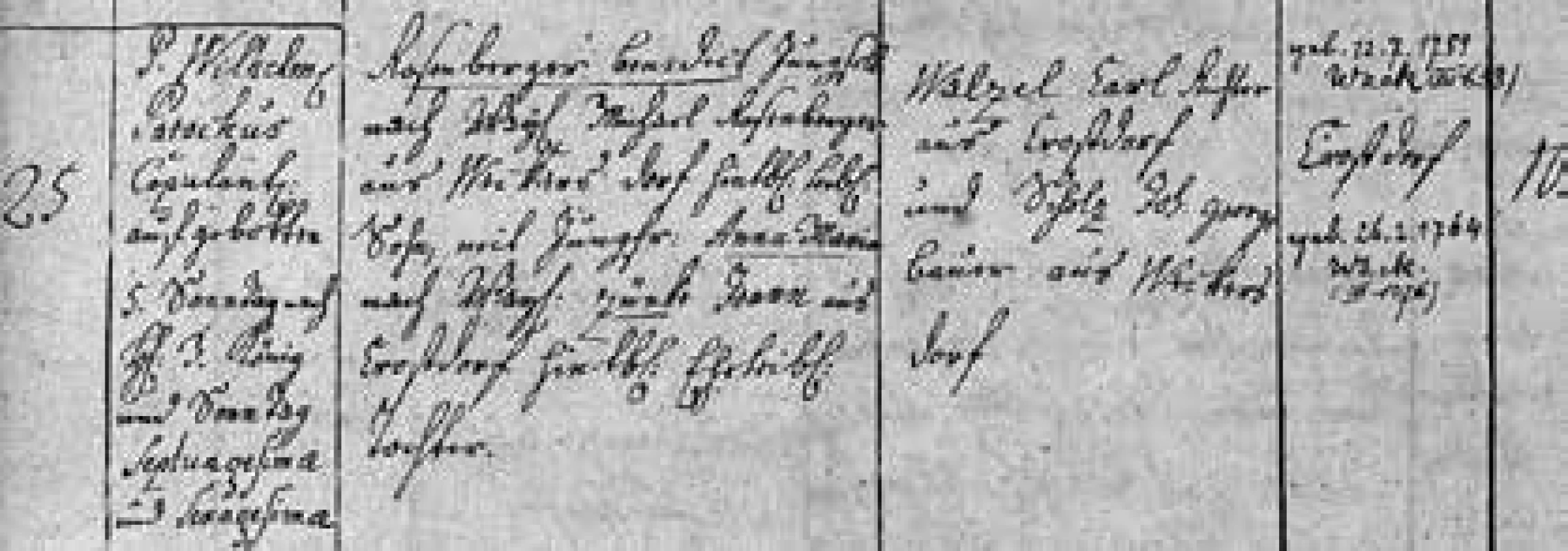Zápis sňatku Josefových prarodičů
J. Rosenbergera a A. Zünkeové (1783)